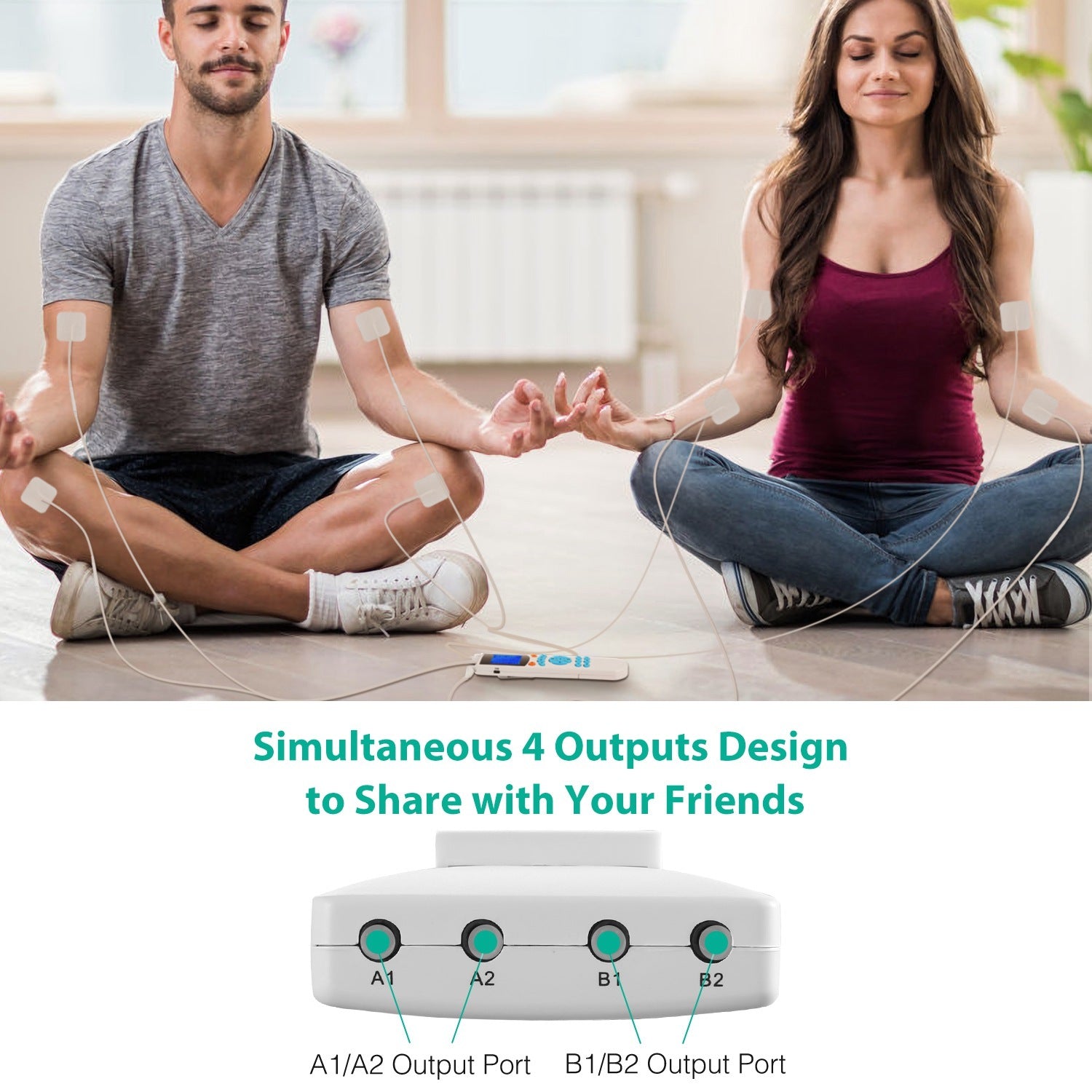 1Pc Tens Unit Machine Impulse Massager 10 Modes Pain Relief Body Massager Machine Muscle Stimulator With 4 Outputs And 8 Electrode Pads For Relief Relaxing Fitness - DropOnline.co