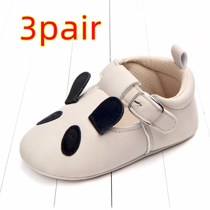 Cartoon Animal Baby Shoes - Soft Non-Slip Leather First Walking Shoes - DropOnline.co