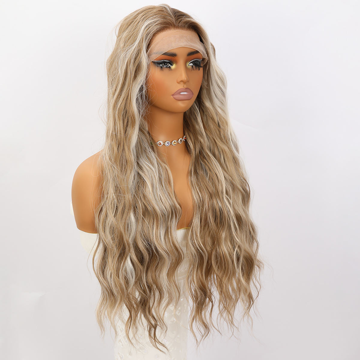 Brown Blonde Mixed High-gloss Lace Front T Part SM9208 Series Please Call Me For Actual Inventory - DropOnline.co