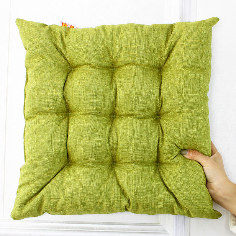 Simple Solid Color Linen Dining Chair Cushion - DropOnline.co