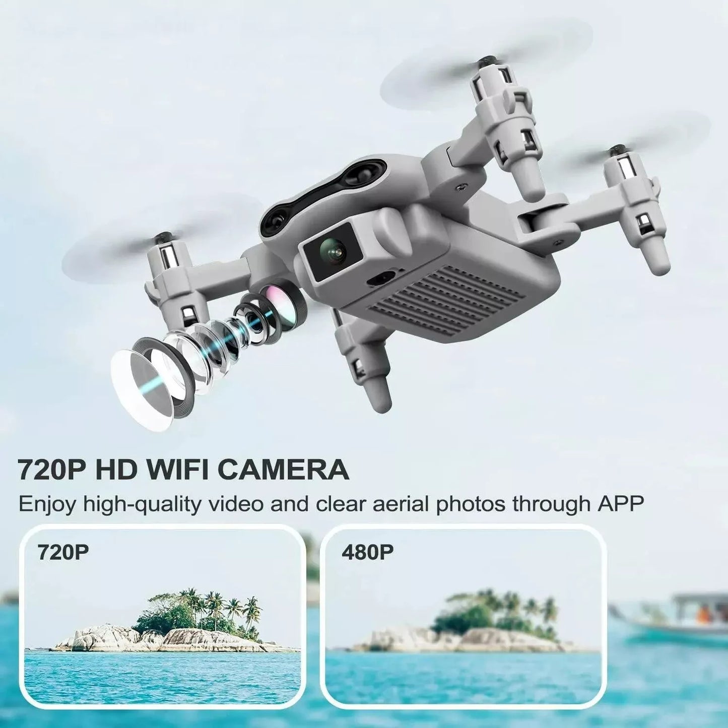 4DRC V9 Mini Drone for Kids - 720P HD Camera Foldable RC Quadcopter with 3 Batteries - DropOnline.co