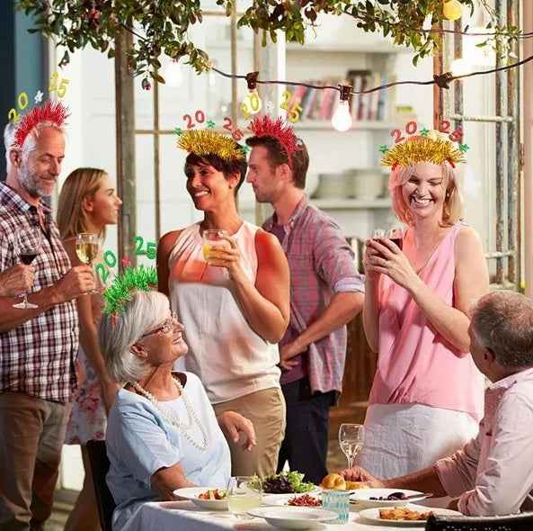 5PCS 2025 New Year Headband - Star Hairbands with Sequins Party Props - DropOnline.co