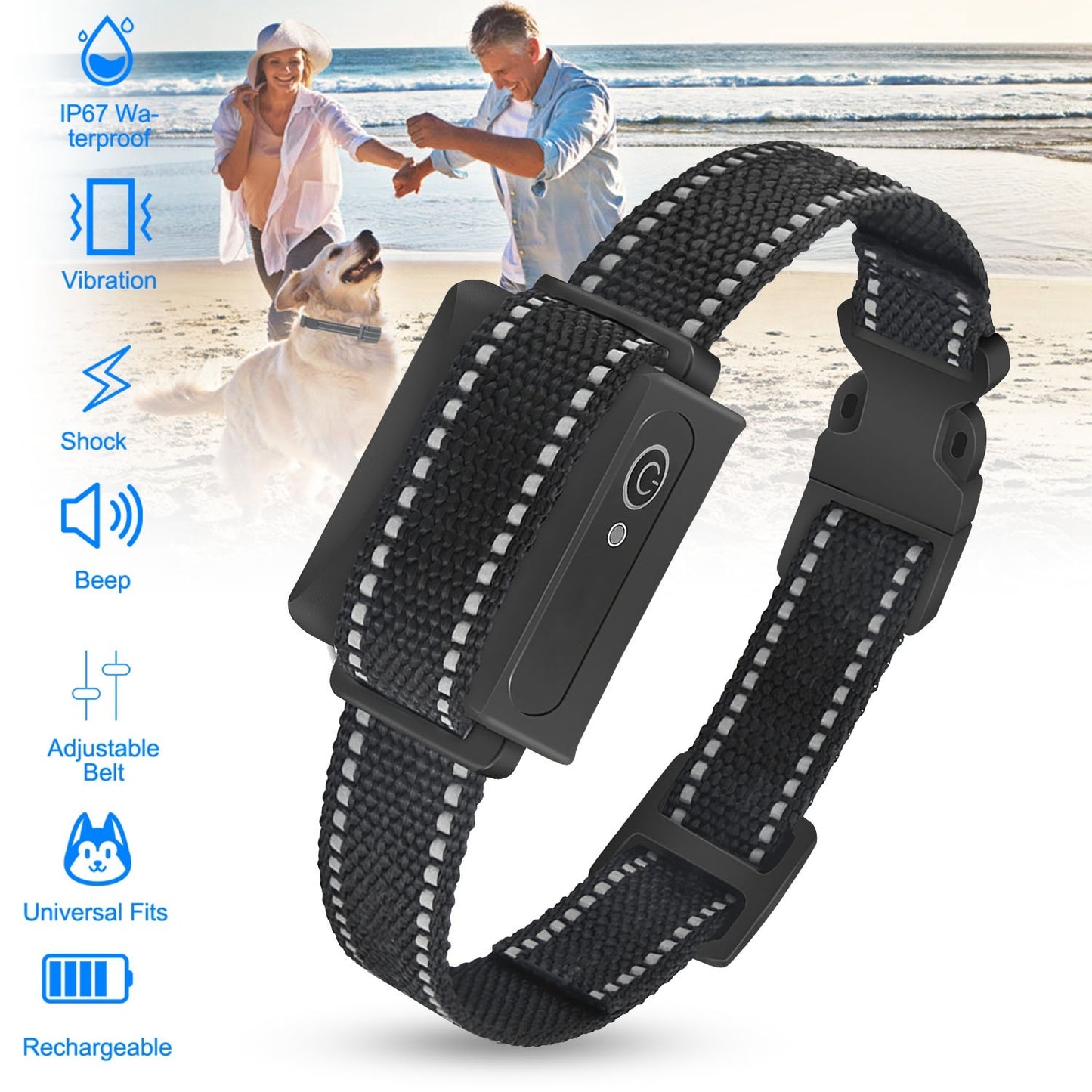 Train Collar OR Receiver Only Options - 3280FT Dog Training Collar IP67 Waterproof Pet Beep Vibration Electric Shock Collar 3 Channels Rechargeable Transmitter Receiver Trainer With Flashlight - DropOnline.co