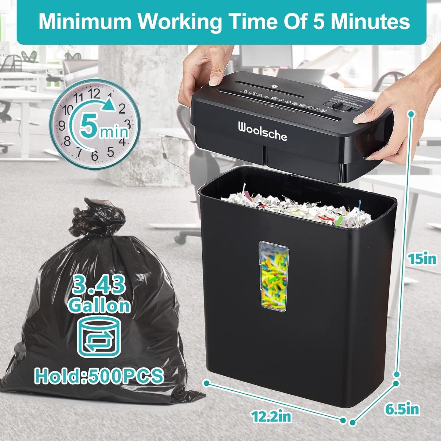 Paper Shredder -10 Sheets Of Paper Cut Horizontally With 3.43 Gallon Paper Basket - P-4 Security Level -3 Mode Designs - Shreds CDs And Credit Cards - Durable, Fast, Anti Paper Jam, Suitable For Home - DropOnline.co