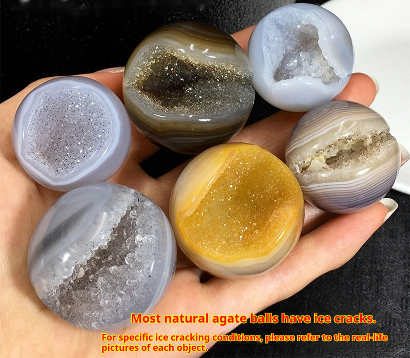 Natural Agate Crystal Cave Jack Purcell Crystal Ball - DropOnline.co