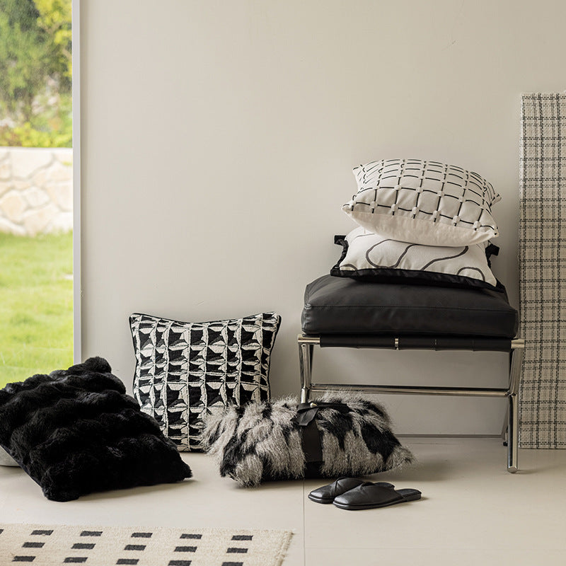 Modern Simple Plush Cushion Sofa Bedroom Bedside Pillow Cover - DropOnline.co