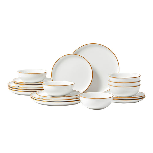 18 PCS Dinnerware Set Ceramic Plates And Bowls Sets Service For 6 White - DropOnline.co