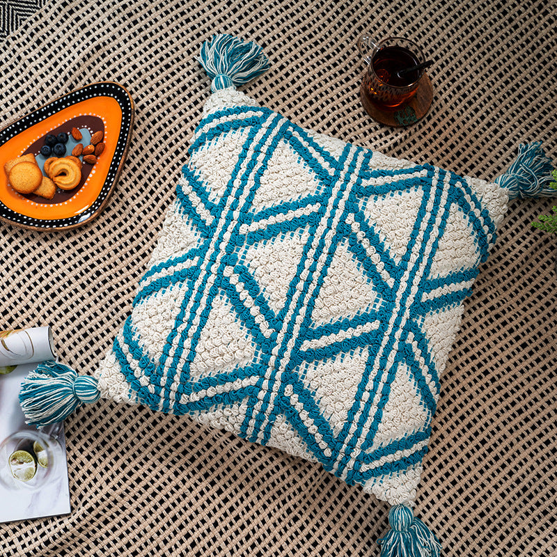 Bohemian Style Living Room Bedroom Cotton Tassel Cushion Pillowcase - DropOnline.co