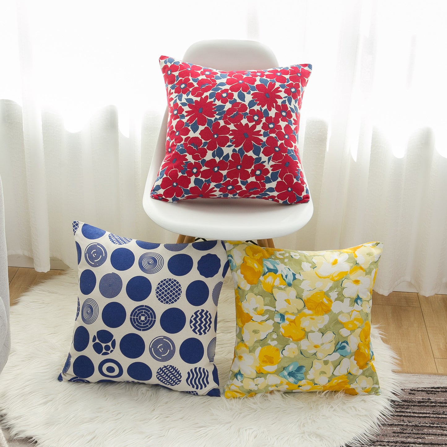 Yi Qiyun Pillow Cover Sofa Cushion Duplex Printing Cushion Cover Model Room Cushion - DropOnline.co