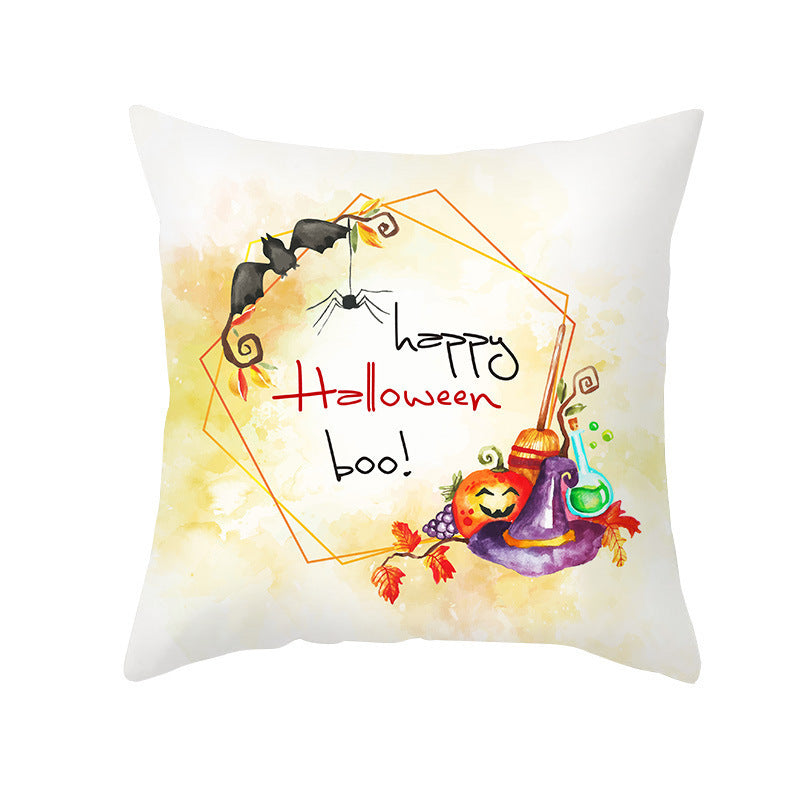 Halloween Pumpkin Letter Fleece Cushion Cover - DropOnline.co