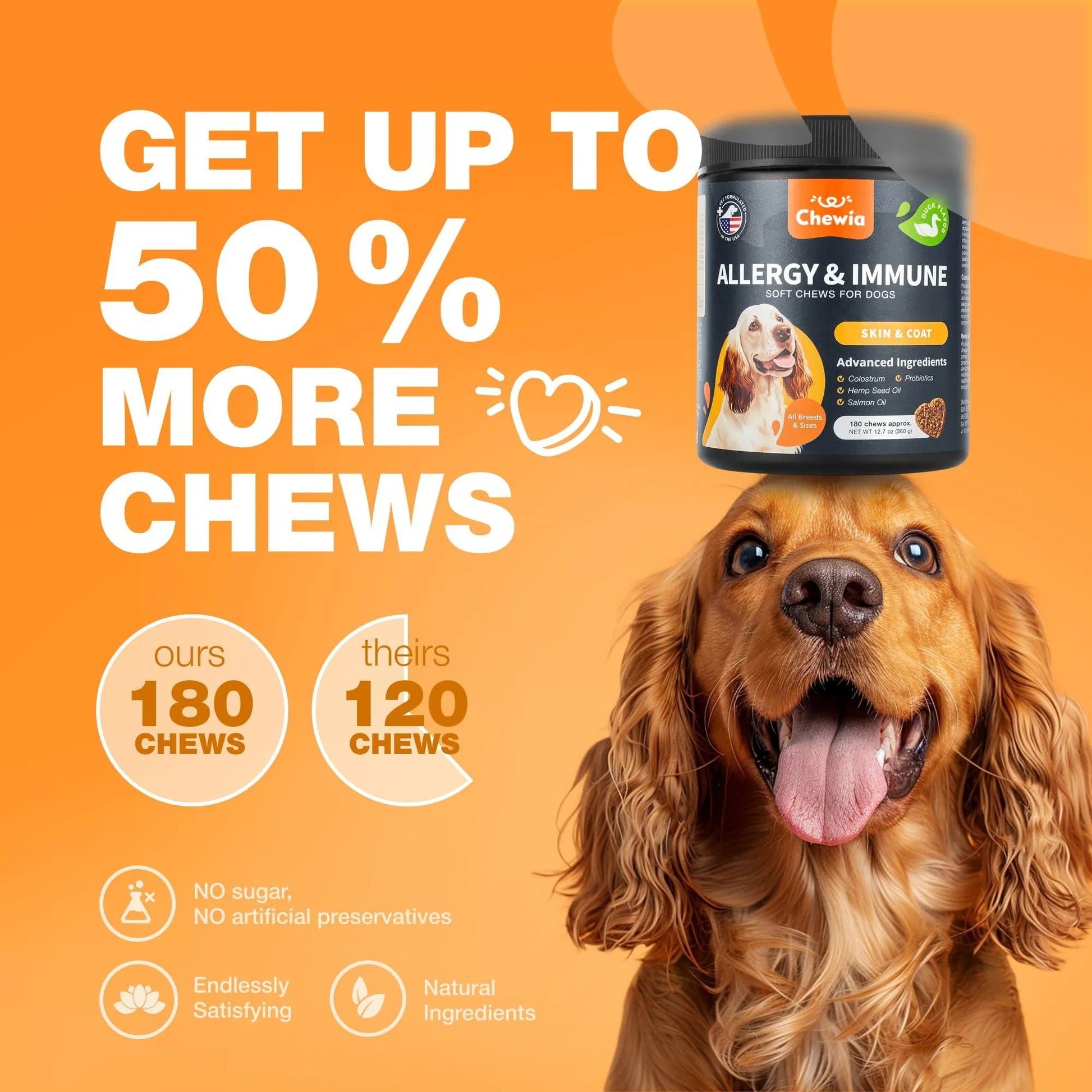Dog Allergy Relief Chews Itch Relief For Dogs Anti Itch Dog Allergy Chews US Formulated Dog Itching Skin Relief With Salmon Oil Immune Health Seasonal Allergies & Hot Spots Support Treats - DropOnline.co