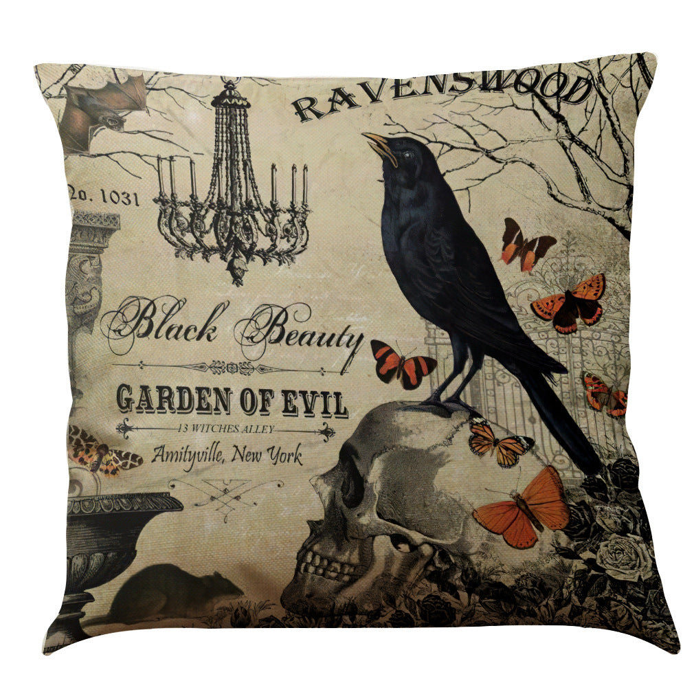 Halloween Cotton Linen Sofa Car Cushion Pillowcase - DropOnline.co