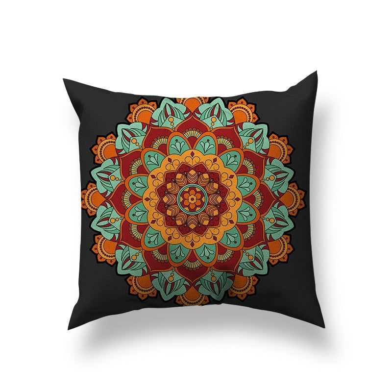 Short Plush Pillowcase Bohemian Ethnic Style Short Plush Material Sofa Cushion Cover - DropOnline.co