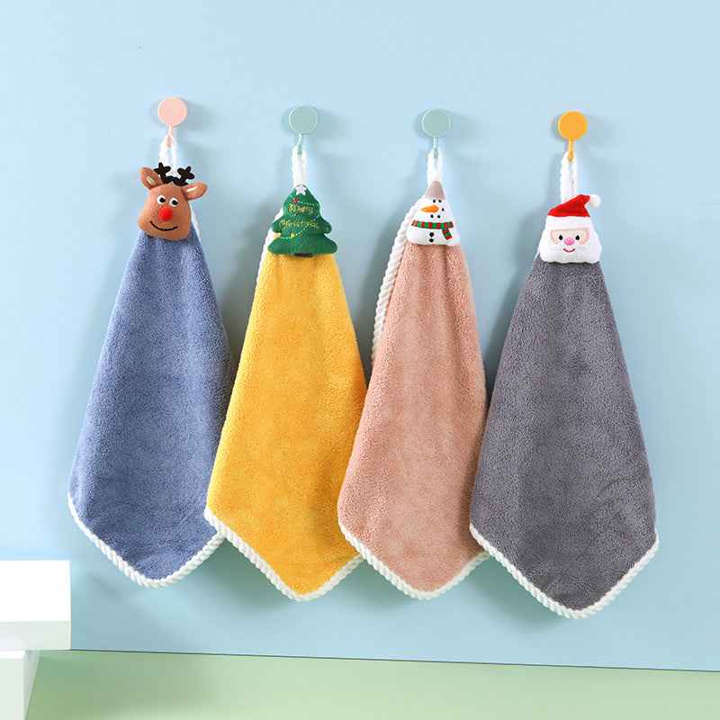 Christmas Theme Hand Towel - 1pcs Holiday Bathroom Decor - DropOnline.co