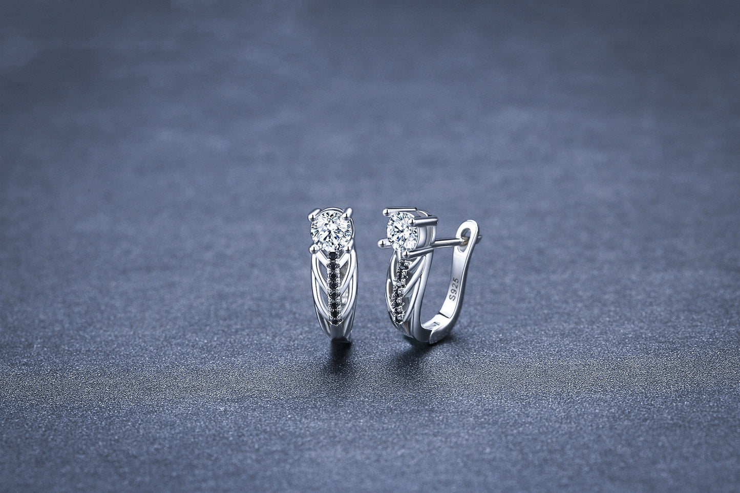 Individual Single Row Hollow Zircon Copper Plated Earrings - DropOnline.co