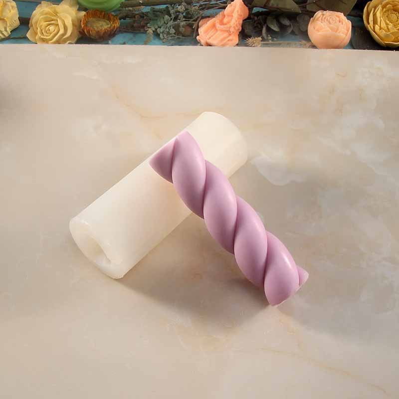Home Decor Twist And Rotate The Spiral Rod Silicone Candle Mold - DropOnline.co