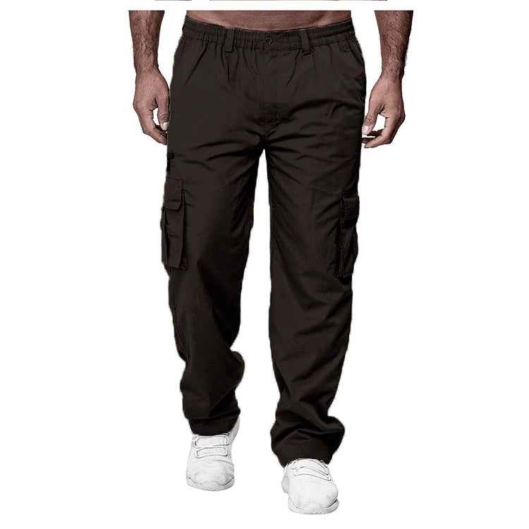 Men's Casual Multi-Pocket Cargo Pants - Loose Straight Fit Trousers