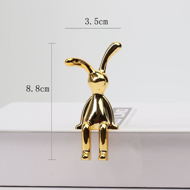Creative Cartoon Sitting Long Eared Rabbit Ornament Home Decor - DropOnline.co