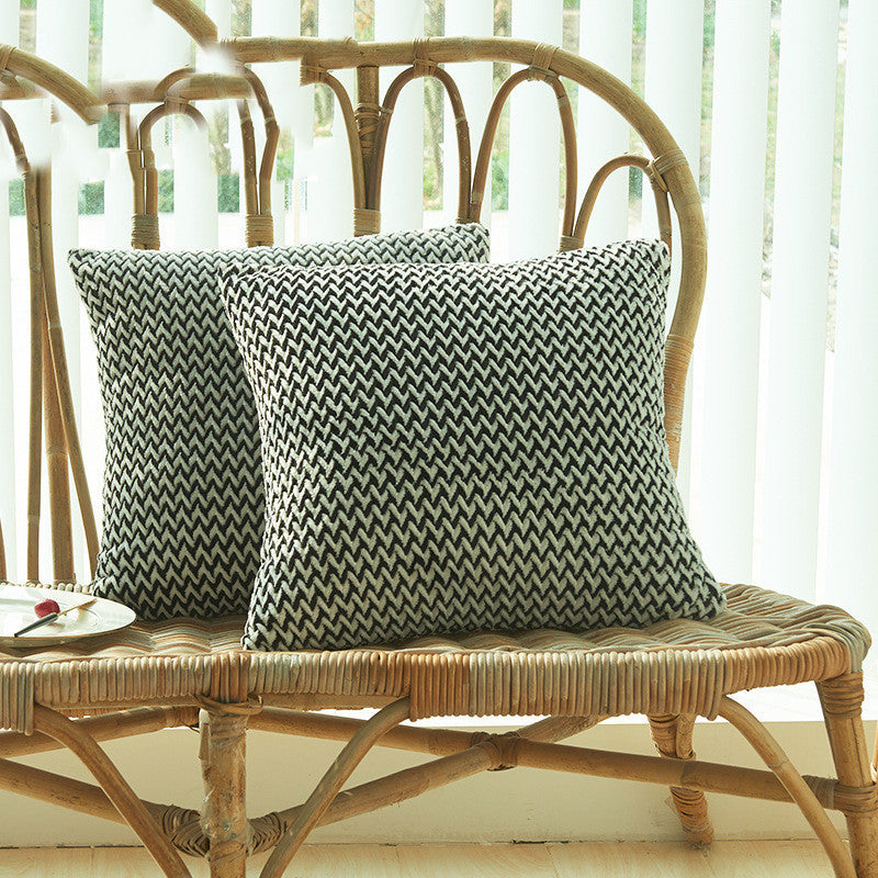 Herringbone Double-sided Plush Car Cushion Sofa Cushion - DropOnline.co