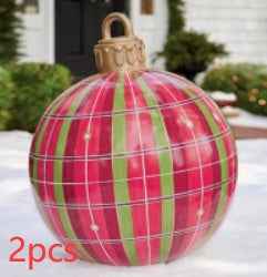 Giant Inflatable Christmas Ball 60cm - PVC Outdoor Ornament Decoration for Tree & Yard - DropOnline.co