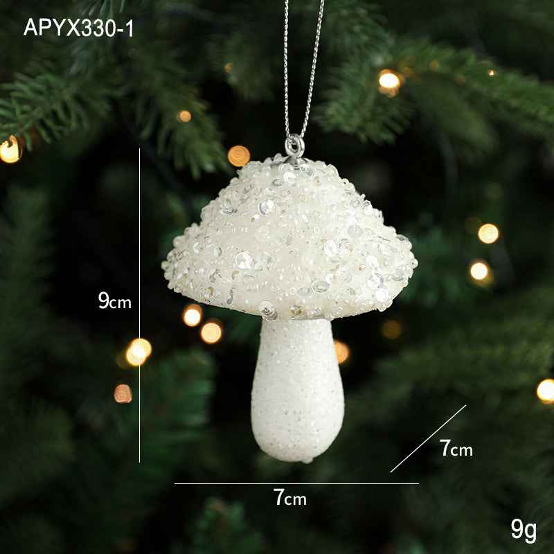 Creative Foam Ice Cream & Mushroom Christmas Tree Ornaments - Pastoral Style Pendants - DropOnline.co