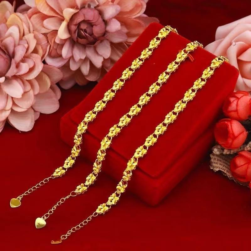 Gold-Plated Lucky Clover Gift - Love Heart Brass Gold-Plated Charm - DropOnline.co