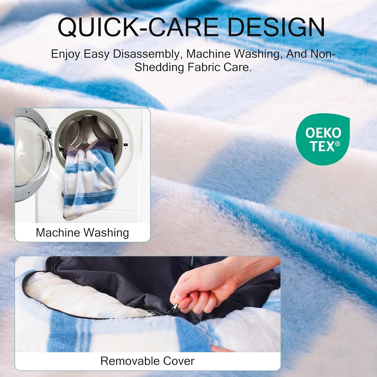 MEWOOFUN Plush Round Cat Bed For Indoor Cats - Calming Washable Pet Bed With Non-Slip Bottom, Soft Fluffy Dog Bed For Puppy & Kitten, 23 Inch Blue Striped - DropOnline.co