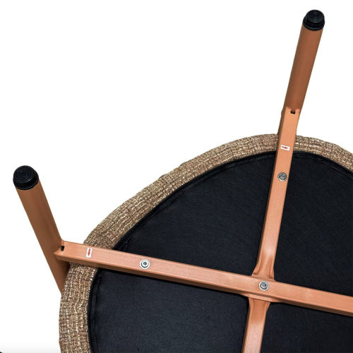 Modern 2 Piece Accent Chair Set With Coffee Table  Apricot Brown PP  Steel Frame Sofa Set, Soft Cushioned Seating For Living Room, Lounge, Balcony - DropOnline.co