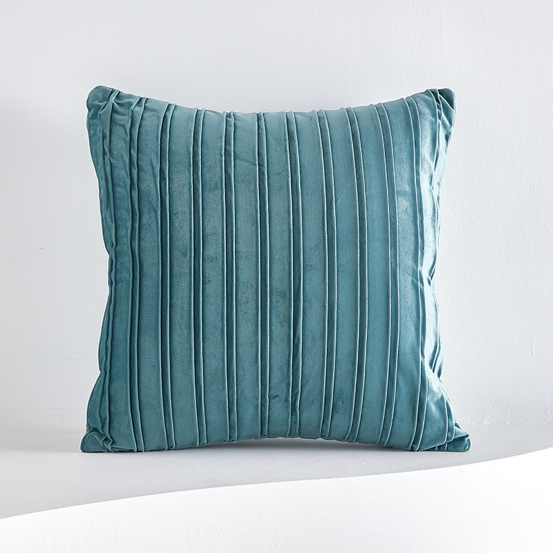 Netherlands Velvet Striped Pleated Cushion Cushion - DropOnline.co
