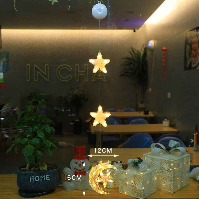 Christmas LED Suction Cup Window Lights 3-Pack - Star Tree Snowflake Hanging Ornaments - DropOnline.co