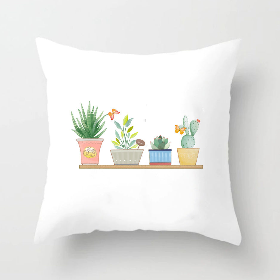Soft Cactus Print Throw Pillow Cushion Cover - DropOnline.co