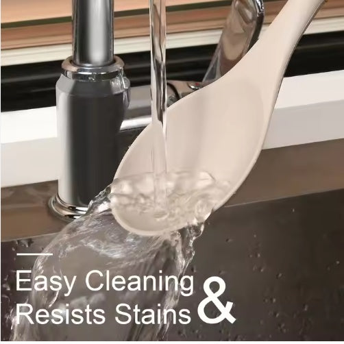 Non-Stick Silicon 12 Pcs Heat Resistant Wooden Handle Kitchen Cooking Utensils Set, Khaki Color - DropOnline.co