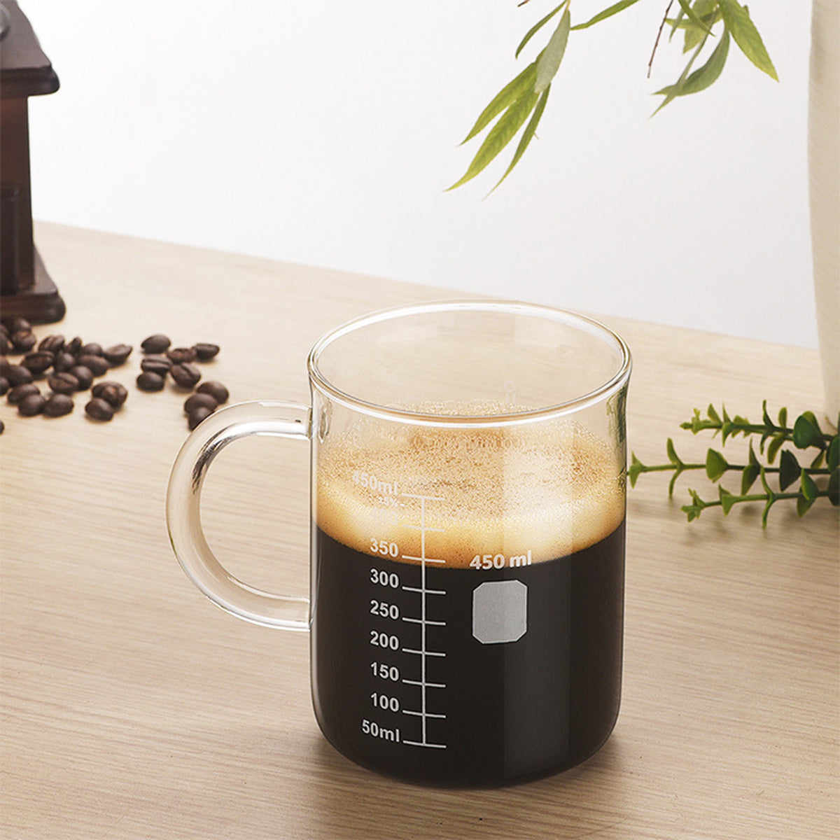 1PCS High Borosilicate Glass Cup,Coffee Cup,Coffee Shared Cup With Scale Marking - DropOnline.co