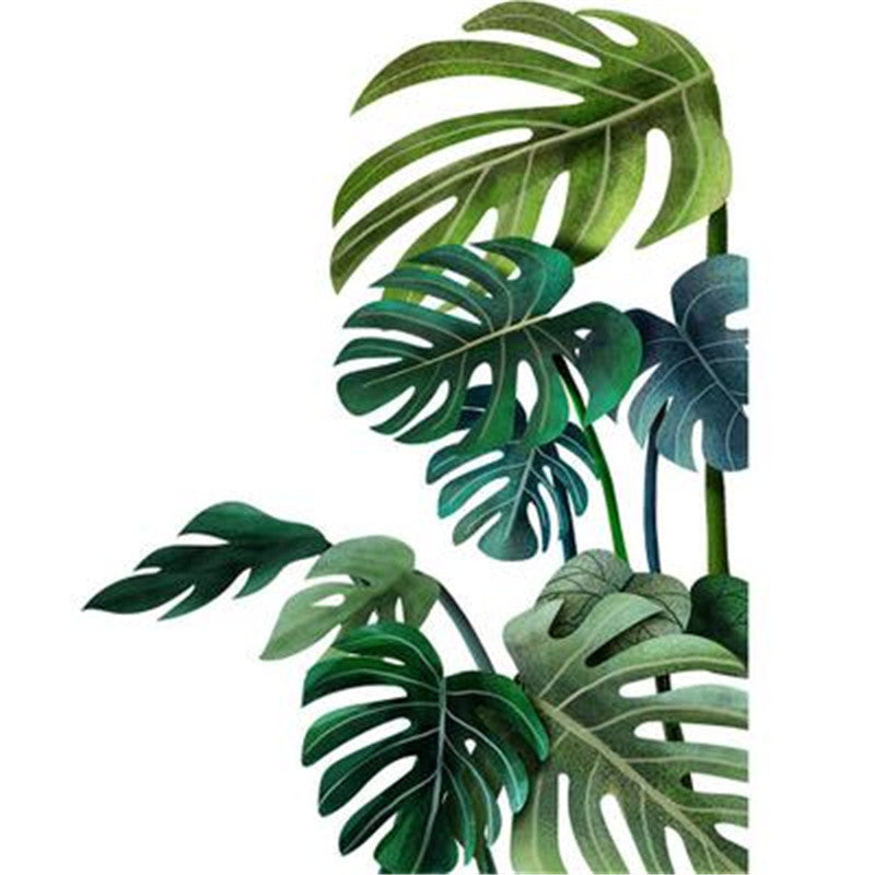 Tropical Plant Turtle Leaf Wall Sticker Home Decor  Beach Palm Leave Art Wall Decal For Kids Room Living Room Bedroom Mural - DropOnline.co