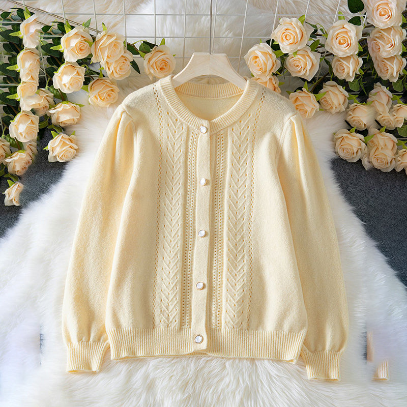 Women's 2025 Trendy Cardigan Sweater Long Sleeve Open Front, Button Down Jacket Style Fall Knitwear - DropOnline.co