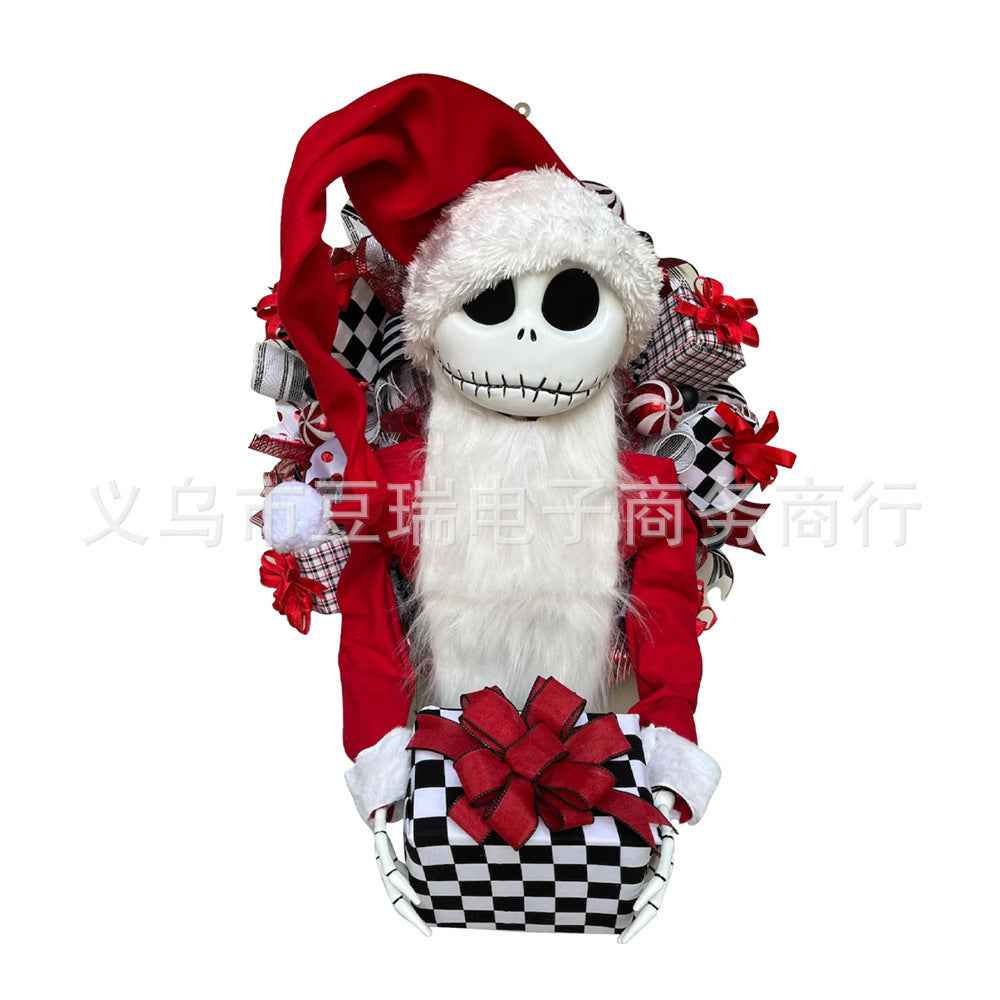 Christmas Jack Doll Garland - 3D Wooden Cloth Holiday Window Decoration - DropOnline.co