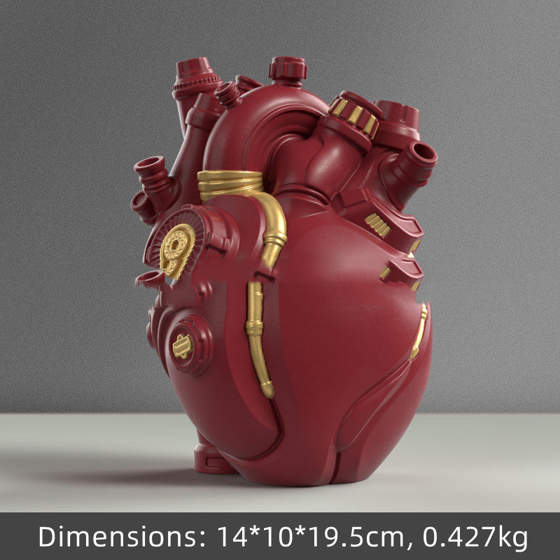 Cyber Punk Simulation Heart Vase Ornament Creative Technology Halloween Home Decor - DropOnline.co