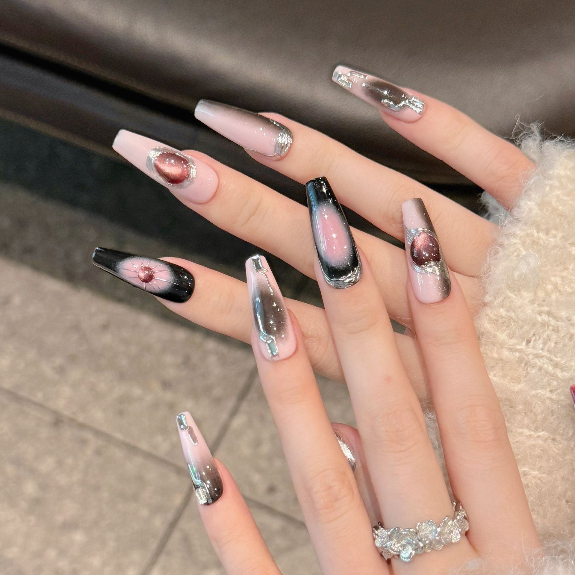 Y2g Black Cool Hot Girl Stickers Wear Nail Tip - DropOnline.co