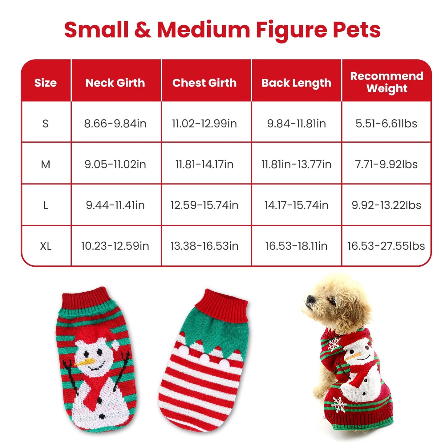 2 Patterns 4 Sizes Option-- 1Pc Pet Christmas Turtleneck Sweater Dog Cat Christmas Clothes Snowman Stripes Costume Winter Holiday Sweater For Small Medium Kitten Puppy Cats Dogs - DropOnline.co
