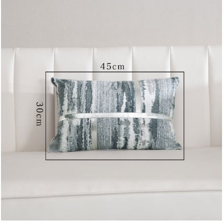 Light Luxury Sofa Cushion Living Room Nordic Velvet Printing Pillow Simple Modern Model Room Pillow Pillowcase - DropOnline.co