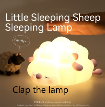 Cute Silicone Night Lights Sheep Cartoon - Rechargeable Timing Dimming Sleep Light for Children's Room - DropOnline.co