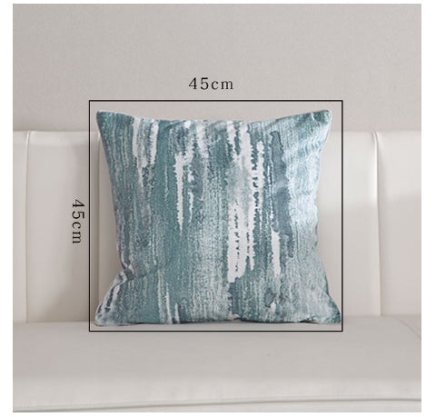 Light Luxury Sofa Cushion Living Room Nordic Velvet Printing Pillow Simple Modern Model Room Pillow Pillowcase - DropOnline.co