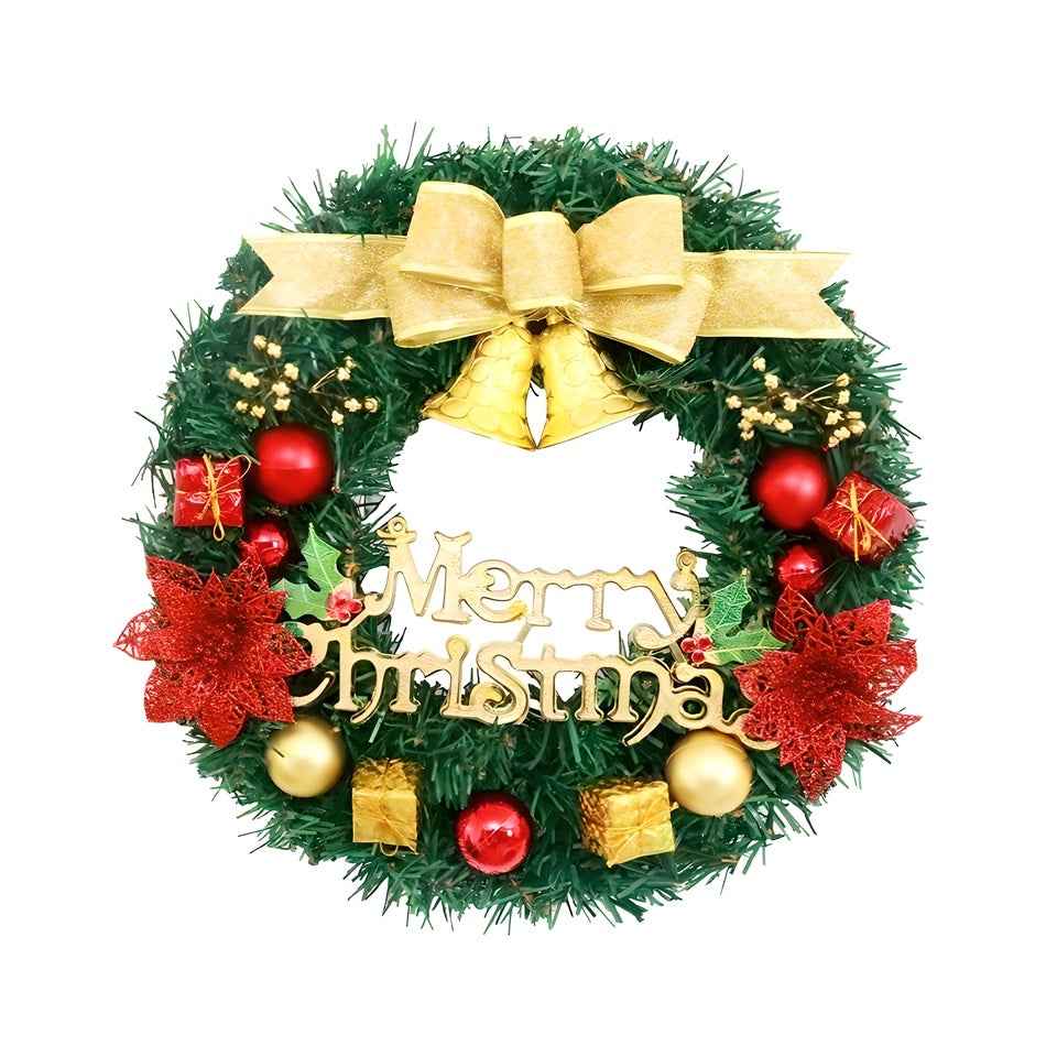 20-inch Bell-style Christmas Wreath - Warm Light & Colored Light Options - DropOnline.co