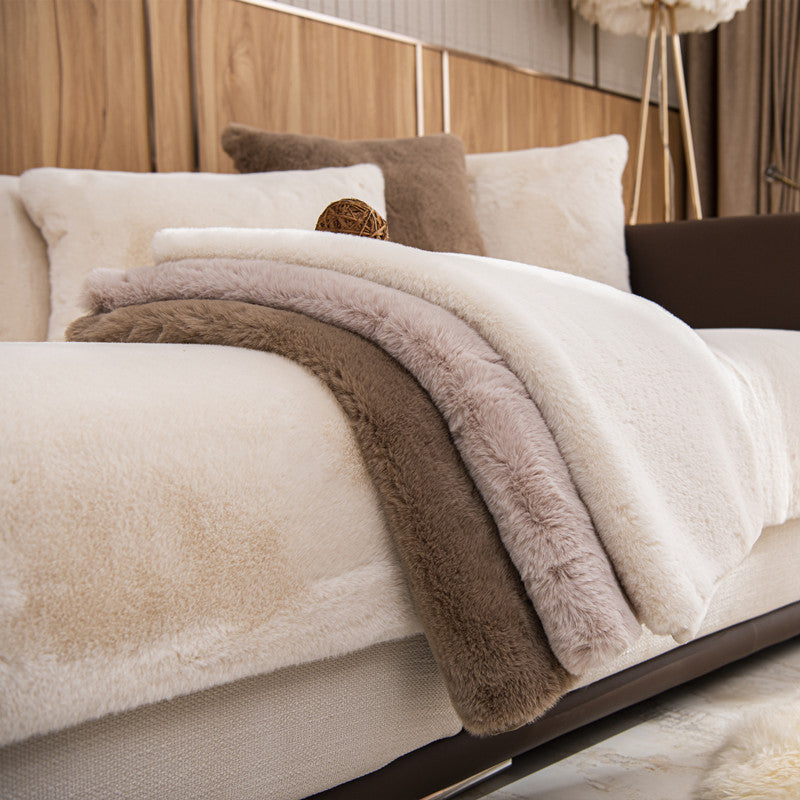 Autumn And Winter Sofa Cushion Warm Plush Rabbit - DropOnline.co