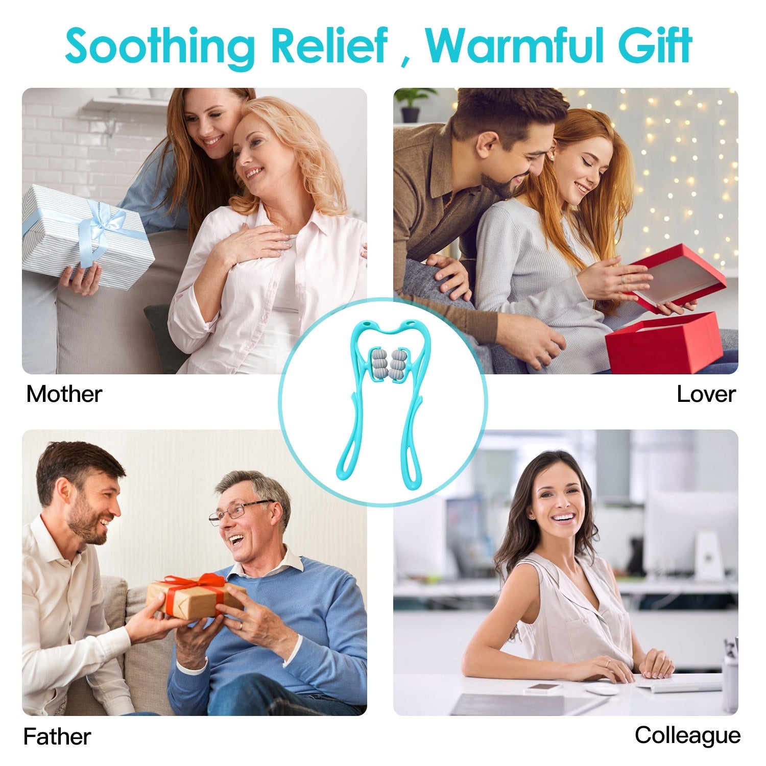 1Pc Neck Roller Massager 360 Rotatable Trigger Point Roller Portable Massager With 6 Balls For Neck Leg Thigh Foot Pain Relief - DropOnline.co