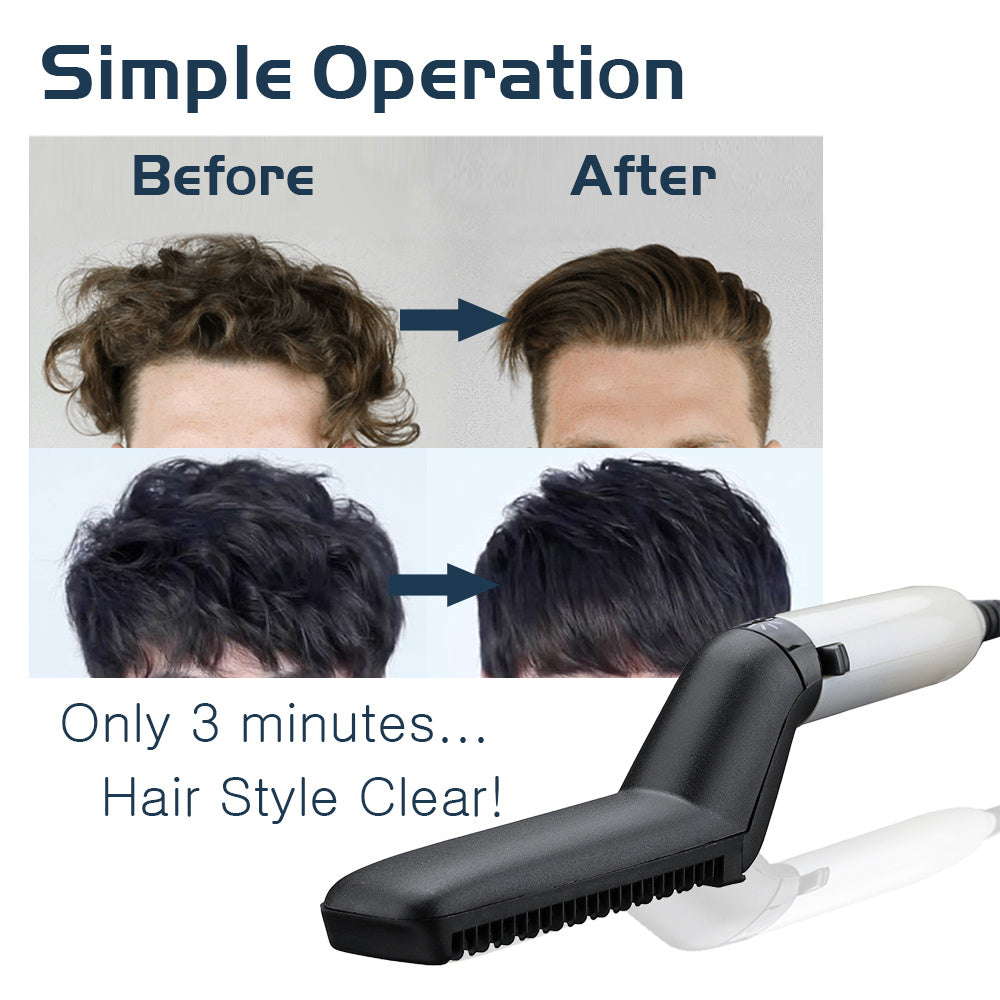 Electric Hair Straightener Brush,Men Quick Beard Straightener Styler Comb,Hair Straightening,Curly Hair Straightening Comb,Side Hair Detangling,Multifunctional Hair Curling Curler - DropOnline.co
