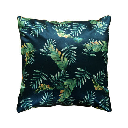 Modern rainforest bird green leaf print cushion cover - DropOnline.co