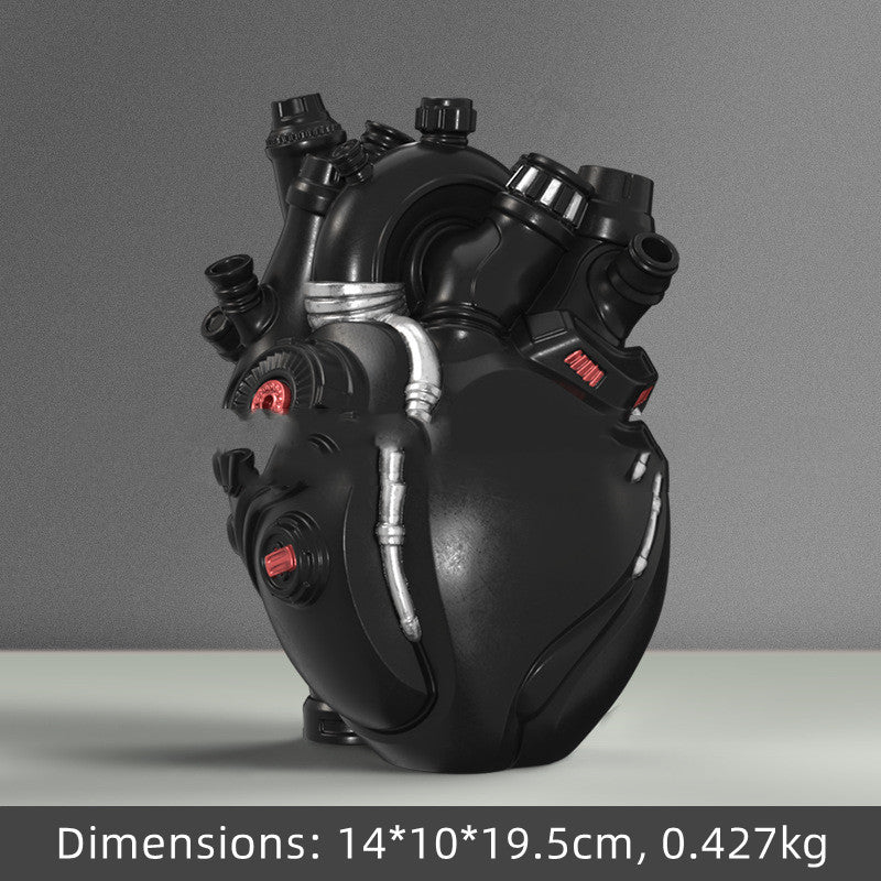 Cyber Punk Simulation Heart Vase Ornament Creative Technology Halloween Home Decor - DropOnline.co