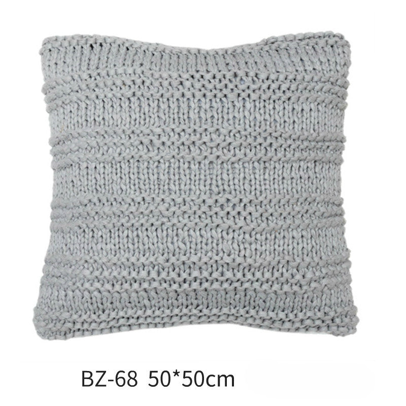 Handmade Wool Pillow Simple Modern American Country Nordic Style Imitation Leather Creative Cushion Cover - DropOnline.co