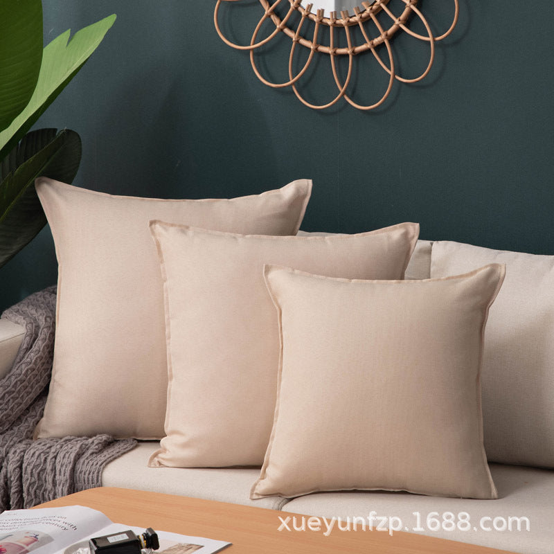 Solid Color Cushion Sofa Pillow White Blue Gray Coffee Color Purple Red Cushion Cover Waist Pillow - DropOnline.co